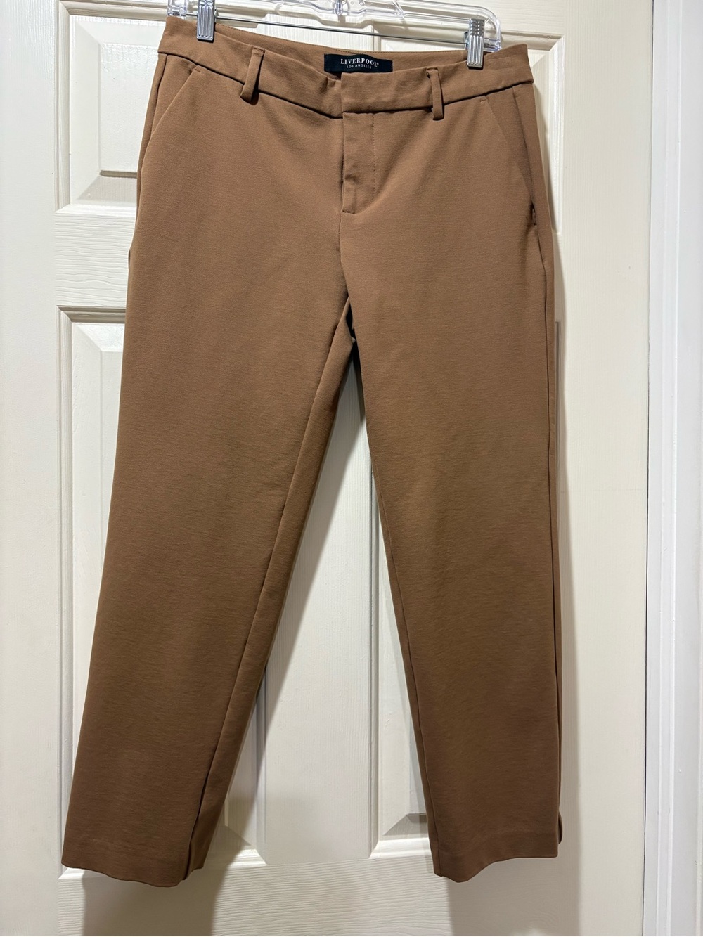 Liverpool Cropped Dress Pants in Camel